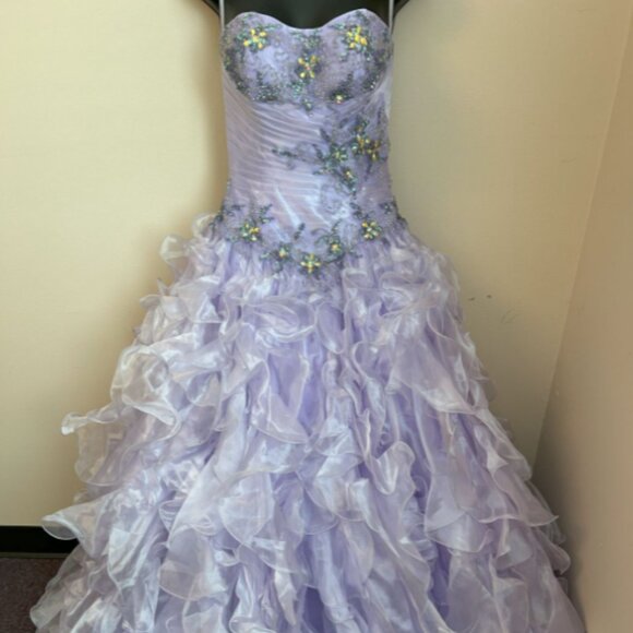 Aspeed Design Lavender Strapless Corset Top Quinceanera Dress - Size XS - Picture 2 of 5